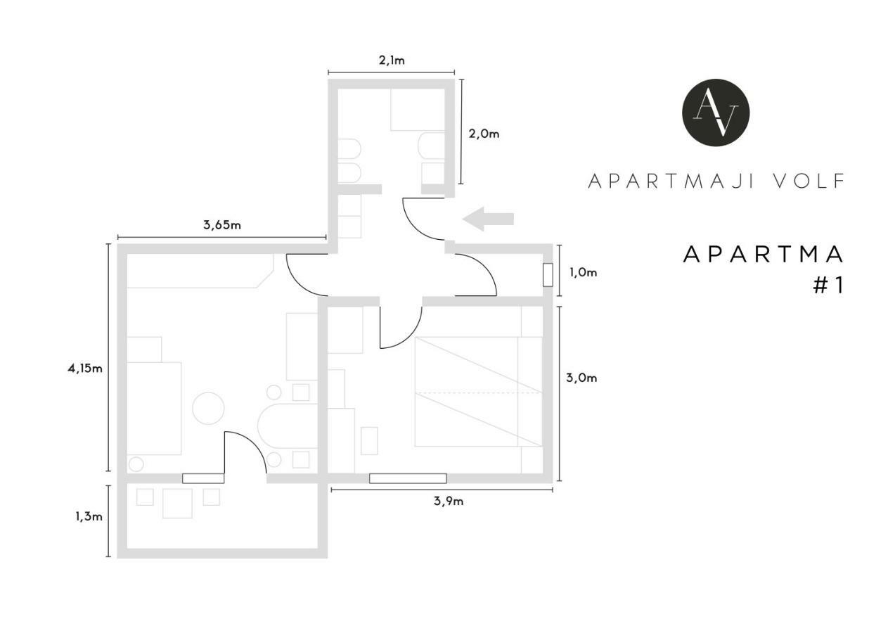 Apartmaji Volf Zgornje Gorje Exteriör bild